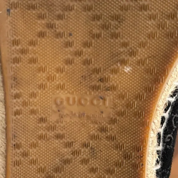 Gucci Black Suede Microguccissima Micro GG Logo Espadrille Flats Sandals US 6 - Picture 12 of 14